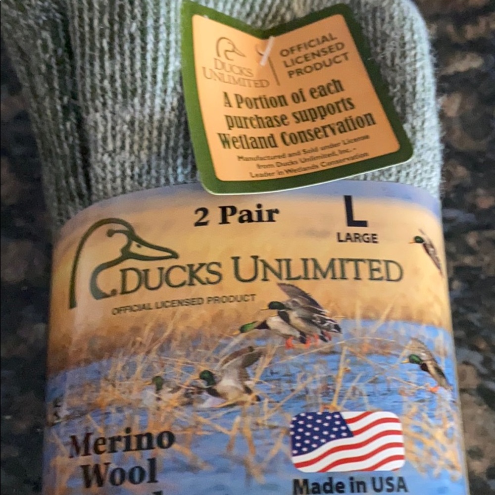Ducks 🦆 unlimited 2 pair wool 🥾 socks New
